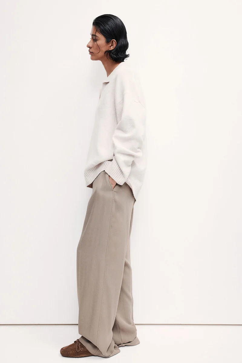 H&M Tailored Turn-Up Trousers