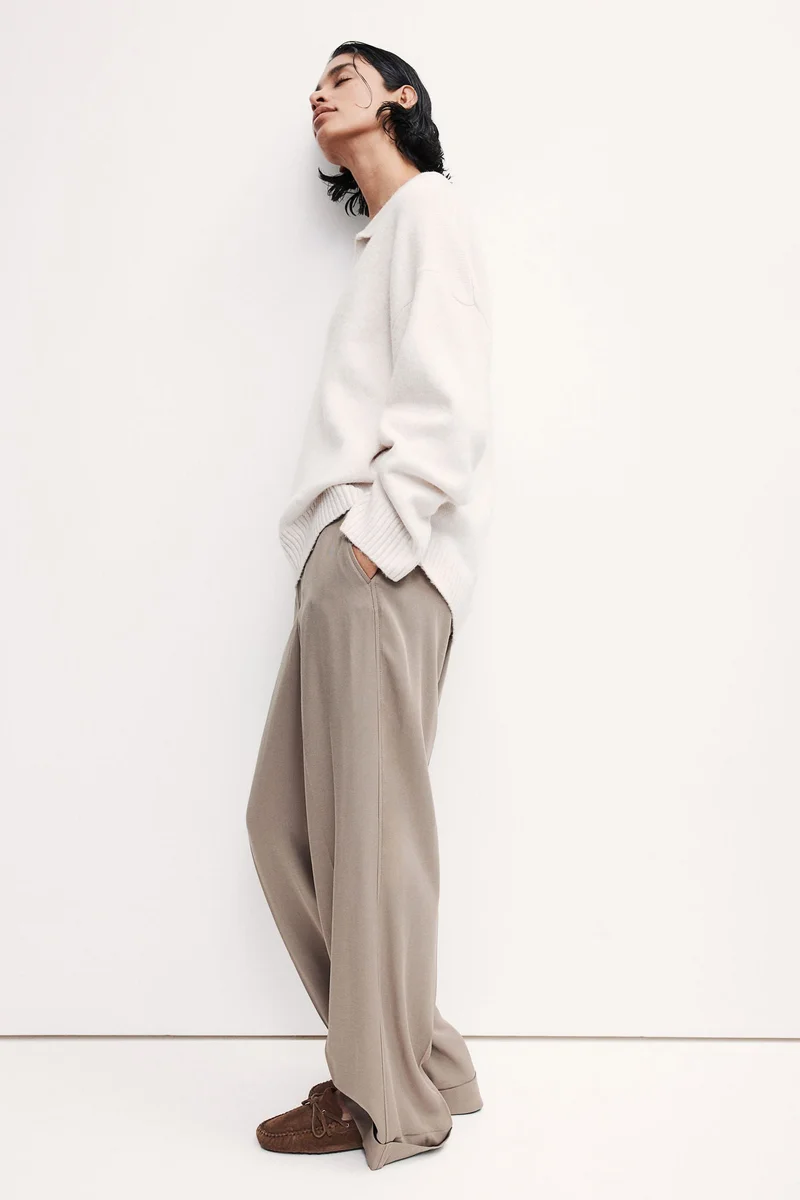 H&M Tailored Turn-Up Trousers