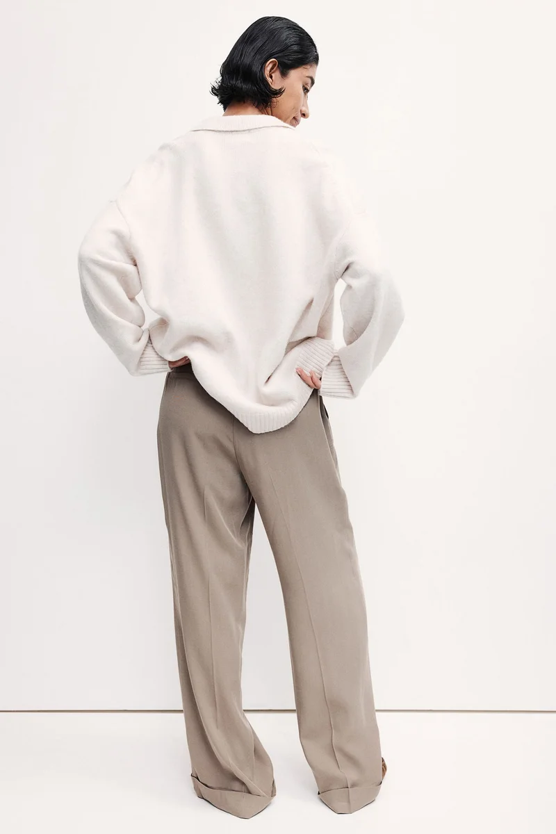 H&M Tailored Turn-Up Trousers