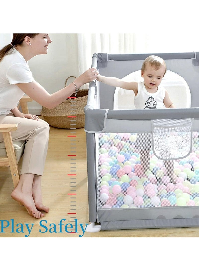 ACPLAY Extra Large Baby Playpen 200×180×66 cm, Safe Non-Toxic Play Yard with Strong Suction Cups, 360° Mesh Sides & Zipper Doors, Easy to Clean & Assemble, Ideal for Home and Outdoor Use - Image 4