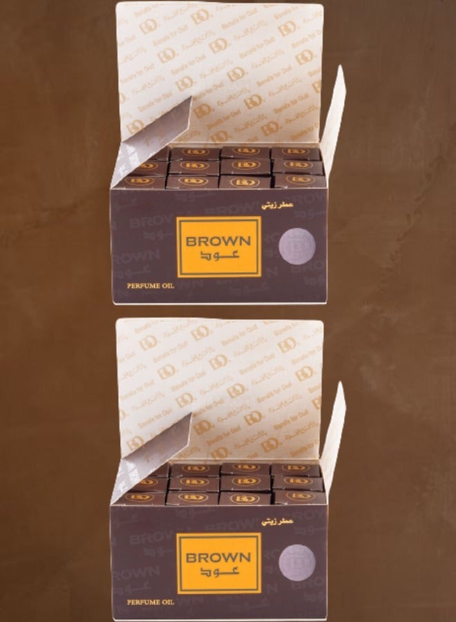 بانافع 24 قطع عطر براون عود زيتي 3 مل - Image 1