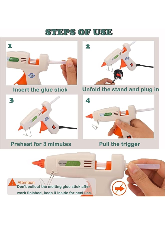 erorex 100W Hot Glue Gun With 20Pcs 200 X 11Mm Glue Sticks For Art Diy Small Craft Projects And Daily Home Quick Repair  - Image 5