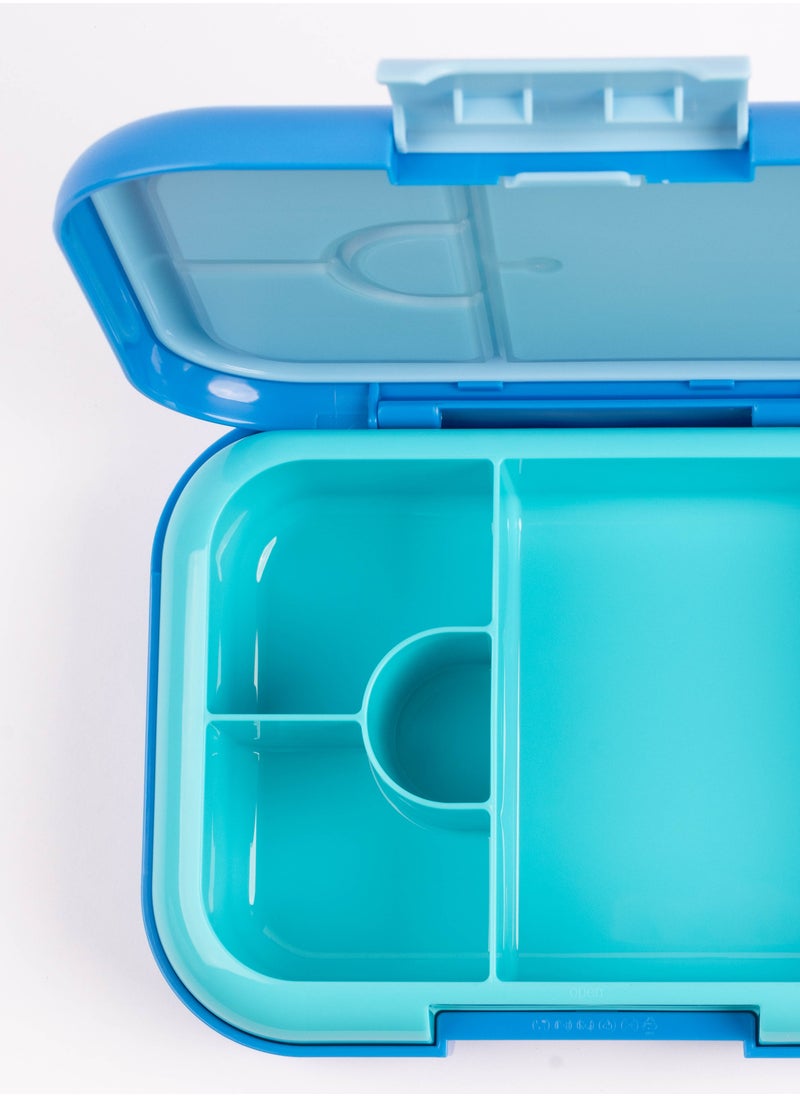 ABS Bento Lunch Box, Microwave Safe, Dishwasher Safe, Removable Food Tray, BPA Free, Silicone Seal, Leak Resistant, Odour Free, 22x15.5x5cm, 765mL, 3 Years+ - Blue