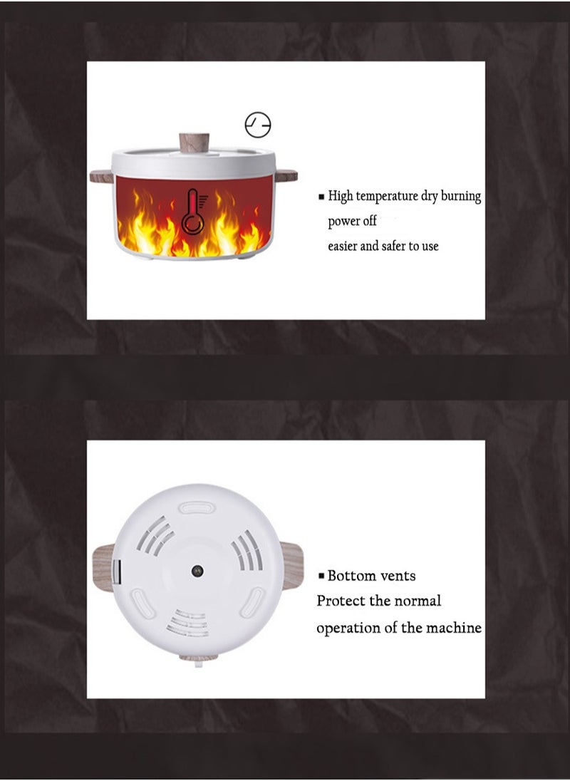 Ceool 1.5L Mini Multifunction Electric Cooker Skillet Portable 600W Cooking Pot Non-stick Multicooker Electric Cooking Hot Pot Machine for Home Office Outdoor (White 3Pin Au/Cn Plug)  - Image 5