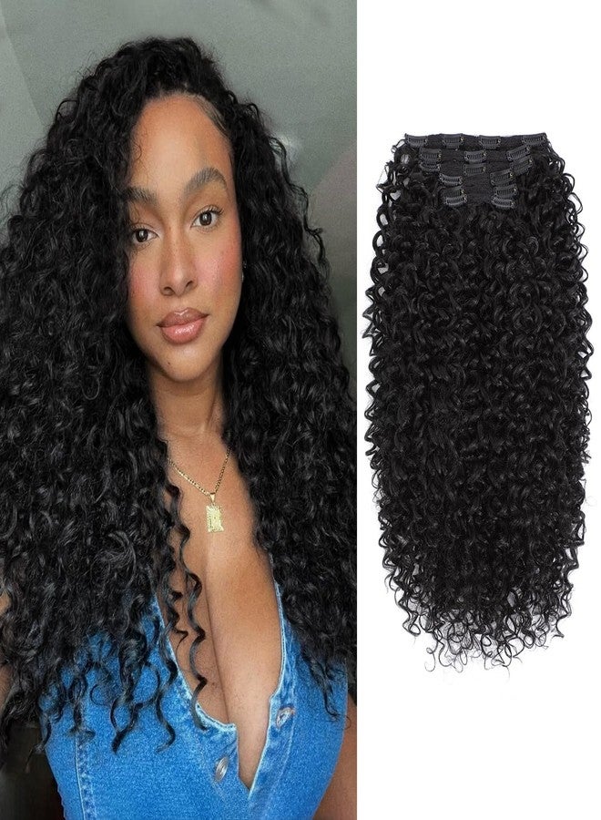 Molefi Curly Clip in Hair Extensions, Molefi 3b 3c Curly Clip Ins Full Head for Women 20 inch 100% Pure Protein Silk Hair Extensions for Bridal Party Daily 6PCS with 16 Clips/Set - Image 1