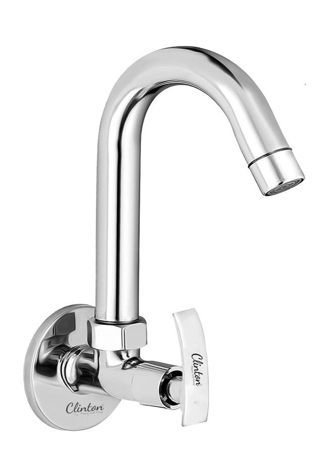 CLINTON Kitchen Faucet with 360° Swivel Spout | Chrome Finish, Silver - Image 1