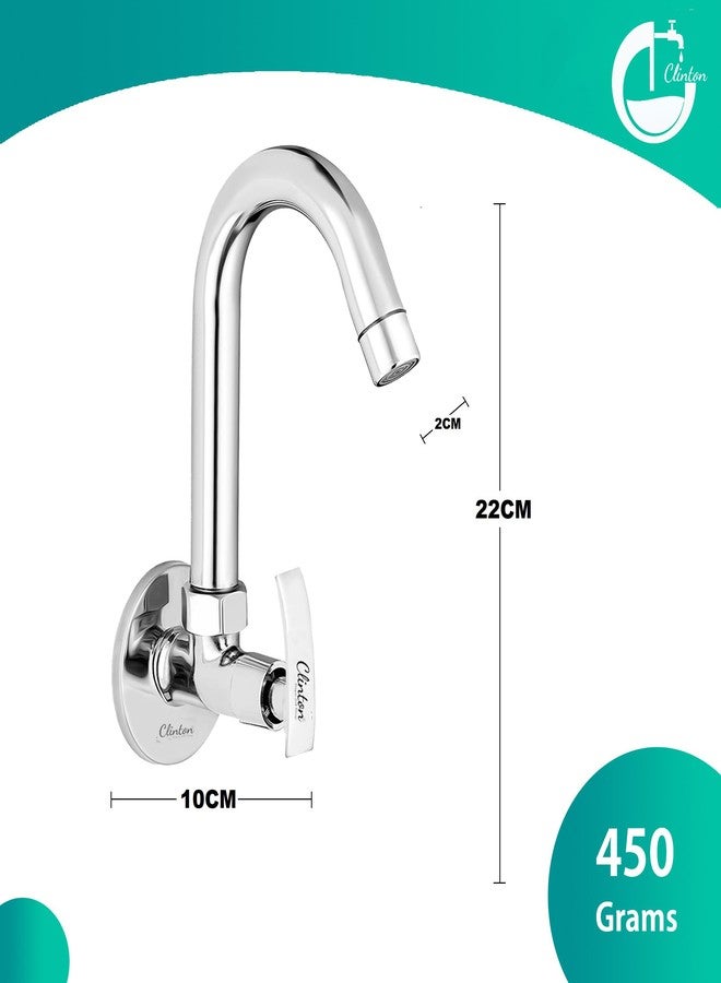 CLINTON Kitchen Faucet with 360° Swivel Spout | Chrome Finish, Silver - Image 5
