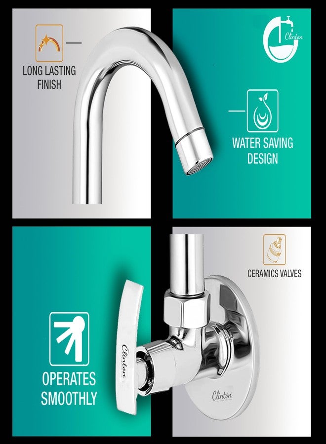 CLINTON Kitchen Faucet with 360° Swivel Spout | Chrome Finish, Silver - Image 2