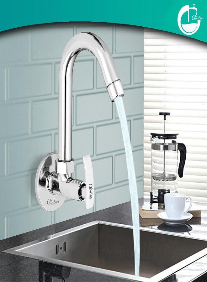 CLINTON Kitchen Faucet with 360° Swivel Spout | Chrome Finish, Silver - Image 4