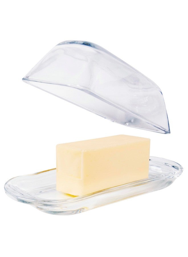 Kangaroo Crystal Glass Butter Dish with Lid, BPA Free, Serving Dish for Butter, Cream Cheese & Small Fruits, Clear Tray, Butter Dish for Refrigerator & Countertop - Image 5
