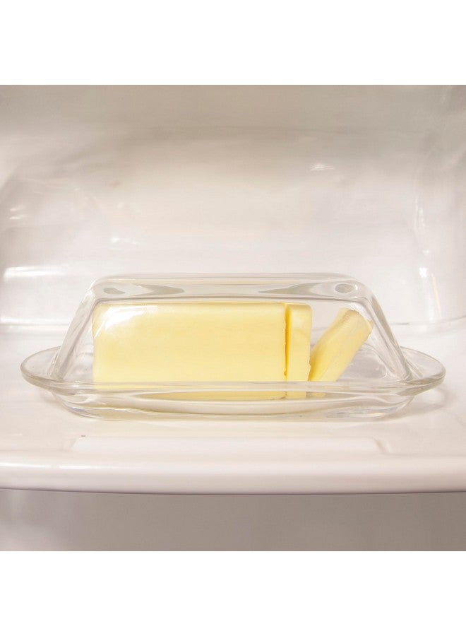Kangaroo Crystal Glass Butter Dish with Lid, BPA Free, Serving Dish for Butter, Cream Cheese & Small Fruits, Clear Tray, Butter Dish for Refrigerator & Countertop - Image 4