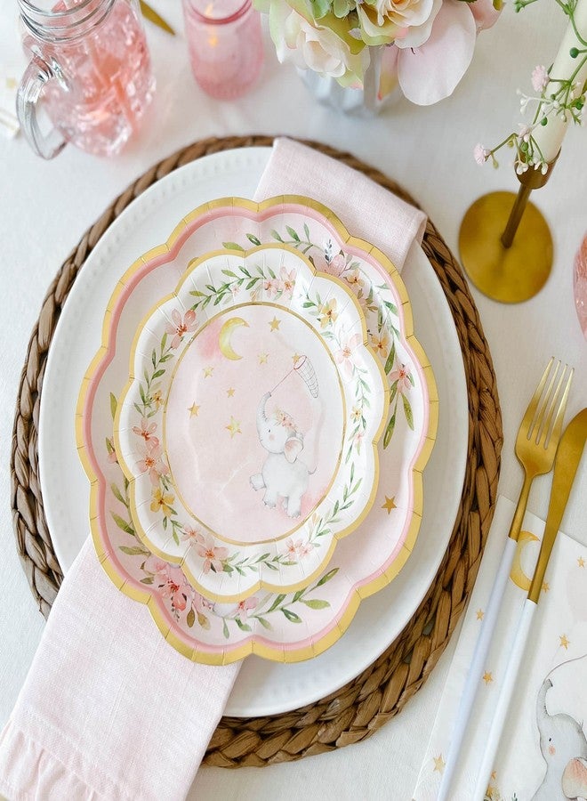 كايت آسبن أطباق ورقية فاخرة مزخرفة لحفلات استقبال المولود الجديد من كيت أسبن، مقاس 7 بوصات (وزن 350 جرامًا للمتر المربع - مجموعة من 16 طبقًا) | لوازم الحفلات (28565PK) - Image 1