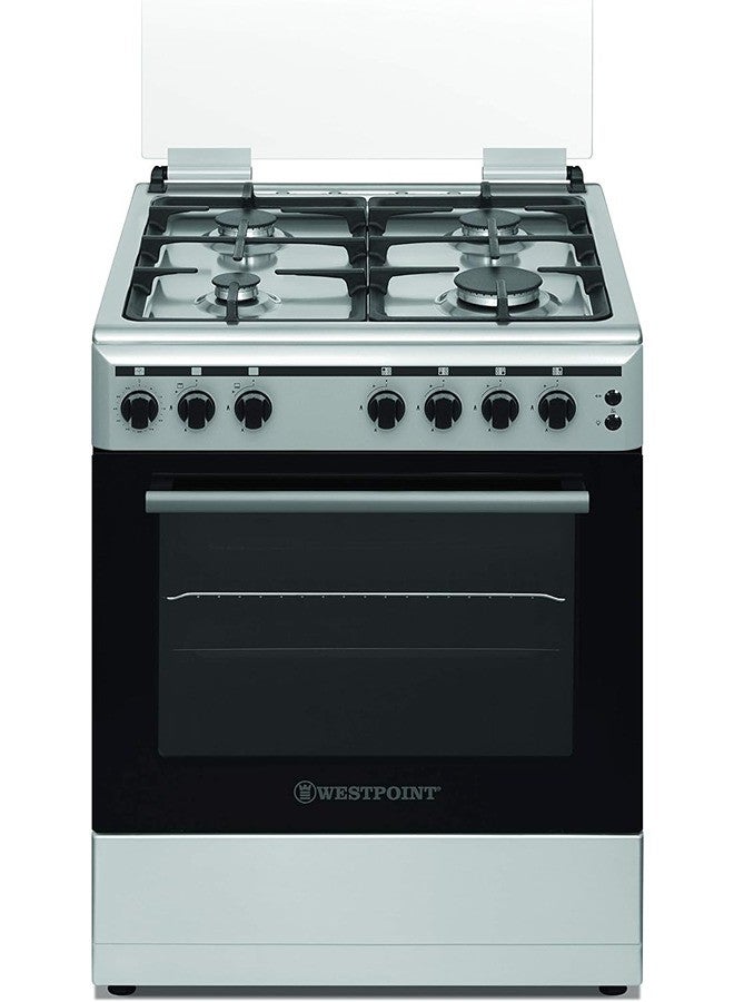 Westpoint 4 Gas Burner Heavy Duty Grid Gas Oven Closed Grill Closed grill Cast Iron Pan Support Thermostat Fan WCLM-6640G6CIIG-CI Stainless Steel