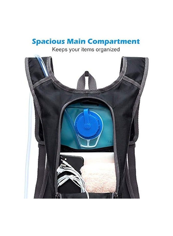 Green Tiger Hydration Backpack With 2L Water Bladder | Water Backpack For Hiking, Running, Camping, Skiing, Cycling | Thermal Insulated Tactical Backpack Rucksack | Hydration Bladder For Women, Men, Kids - Image 3