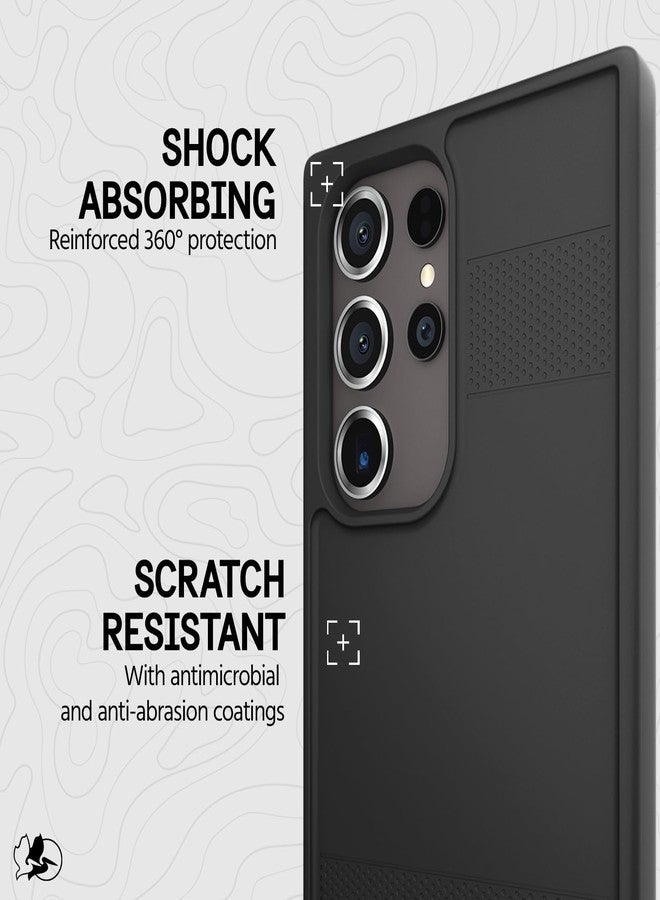 بيلكان جراب Pelican Protector لهاتف سامسونج جالاكسي S24 ألترا [6.8 بوصة] [حماية من السقوط من ارتفاع 16 قدمًا وفقًا لمعيار MIL-STD] [شحن لاسلكي] جراب هاتف لهاتف سامسونج جالاكسي S24 ألترا - غطاء نحيف ومتين بتقنية مقاومة الخدوش - أسود - Image 5