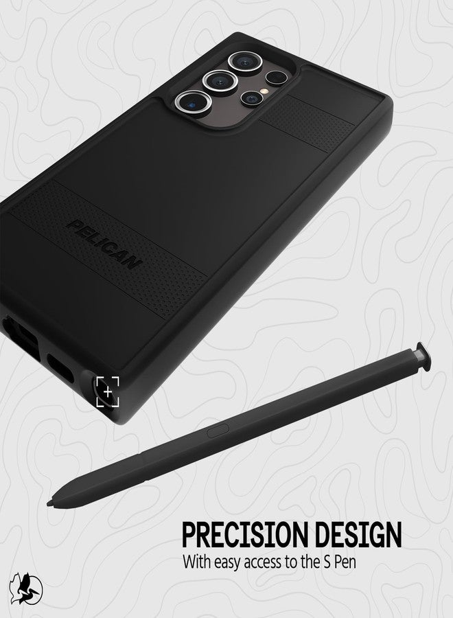 بيلكان جراب Pelican Protector لهاتف سامسونج جالاكسي S24 ألترا [6.8 بوصة] [حماية من السقوط من ارتفاع 16 قدمًا وفقًا لمعيار MIL-STD] [شحن لاسلكي] جراب هاتف لهاتف سامسونج جالاكسي S24 ألترا - غطاء نحيف ومتين بتقنية مقاومة الخدوش - أسود - Image 4