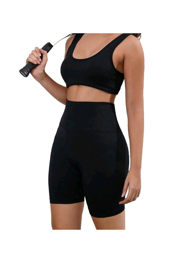 Sweet Cathy Seamless Yoga Shorts High Waist Sportswear Tummy Control Butt Lift Stretchable Tights Waist Compression Scrunch Butt Fitness Gym Stretchable for Women - Image 3