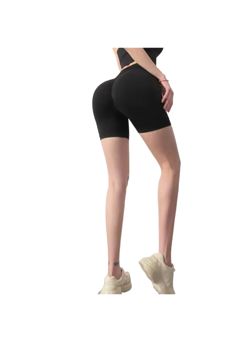 Sweet Cathy Seamless Yoga Shorts High Waist Sportswear Tummy Control Butt Lift Stretchable Tights Waist Compression Scrunch Butt Fitness Gym Stretchable for Women - Image 4