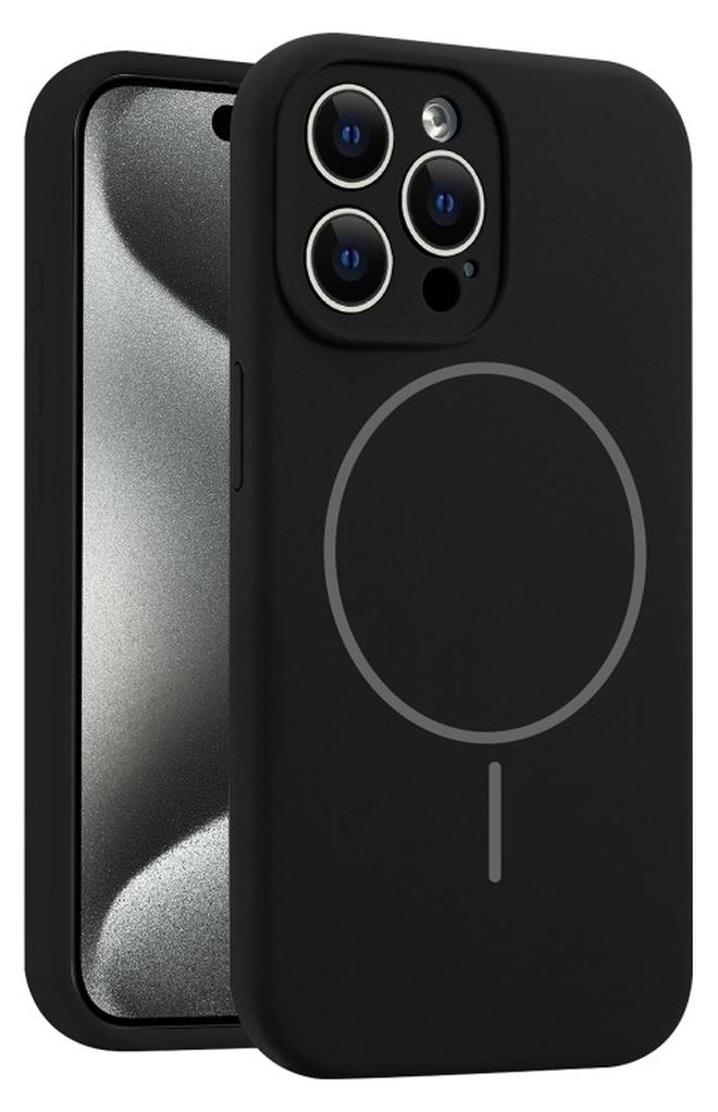 Silicon cover Compatible with iPhone 16 Pro Max (6.8 Inch) Case, Liquid Silicone Case, Full Body Protective Cover, Shockproof, Slim Phone Case, Anti-Scratch Soft Microfiber Lining – Black