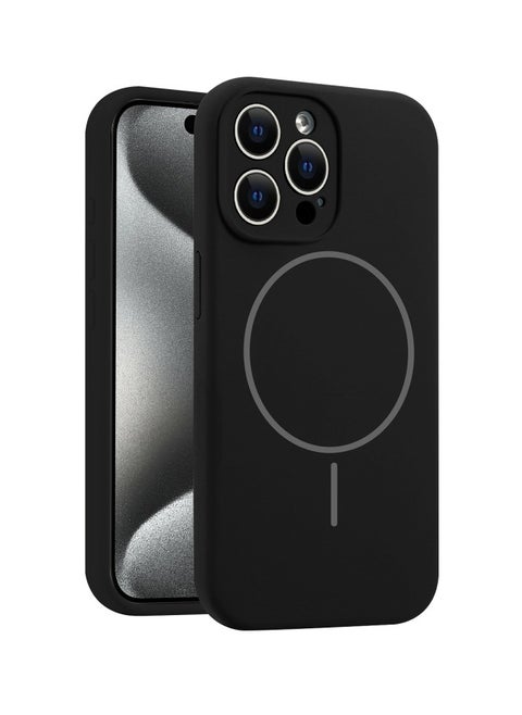 Silicon cover Compatible with iPhone 16 Pro Max (6.8 Inch) Case, Liquid Silicone Case, Full Body Protective Cover, Shockproof, Slim Phone Case, Anti-Scratch Soft Microfiber Lining – Black