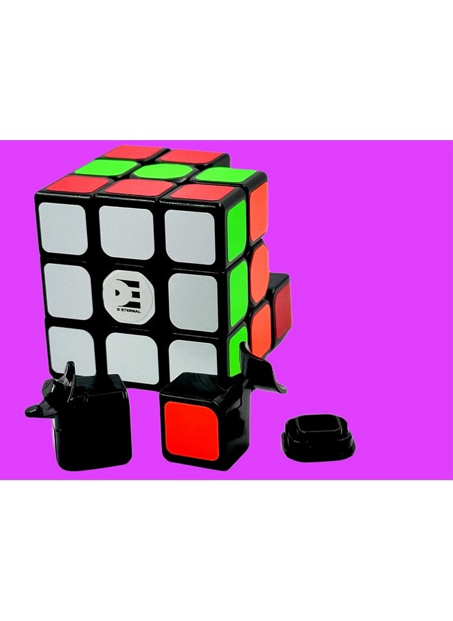 دي إيترنال مكعب سرعة 3X3 للمبتدئين والمحترفين، مكعب سرعة للأطفال والكبار مع حامل مكعب وحقيبة حماية، مجموعة مكعبات (3X3 + حامل + حقيبة) (مكعب مع حامل وحقيبة)  - Image 2