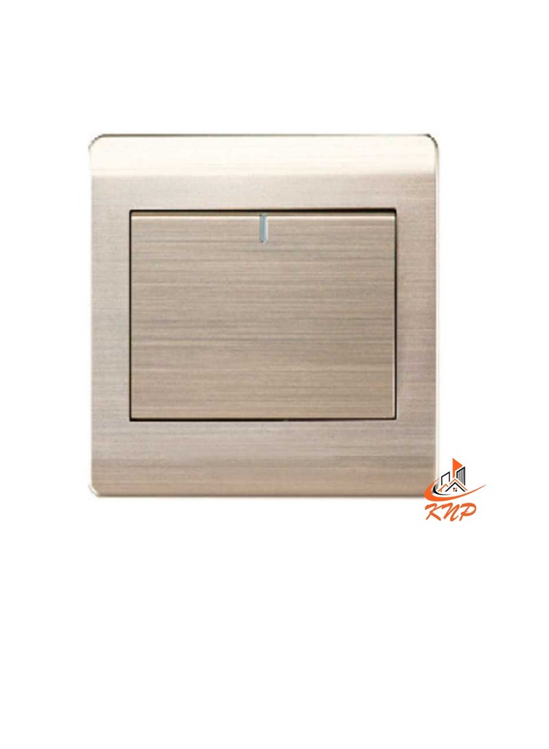 KNP 16A 1 Gang 1 Way Switch - Gold - Image 2