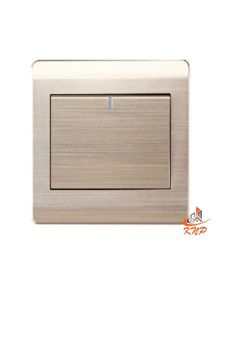 KNP 16A 1 Gang 1 Way Switch - Gold - Image 1