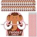 Dunzoom 36 Sets Wooly Mammoth Valentines Day Cards Exchange Gifts for Kids 36 Heart Pencils with Erasers I Wooly Like You Valentine Cards Pencils for School Classroom Prize Gifts Party Favors - Image 2