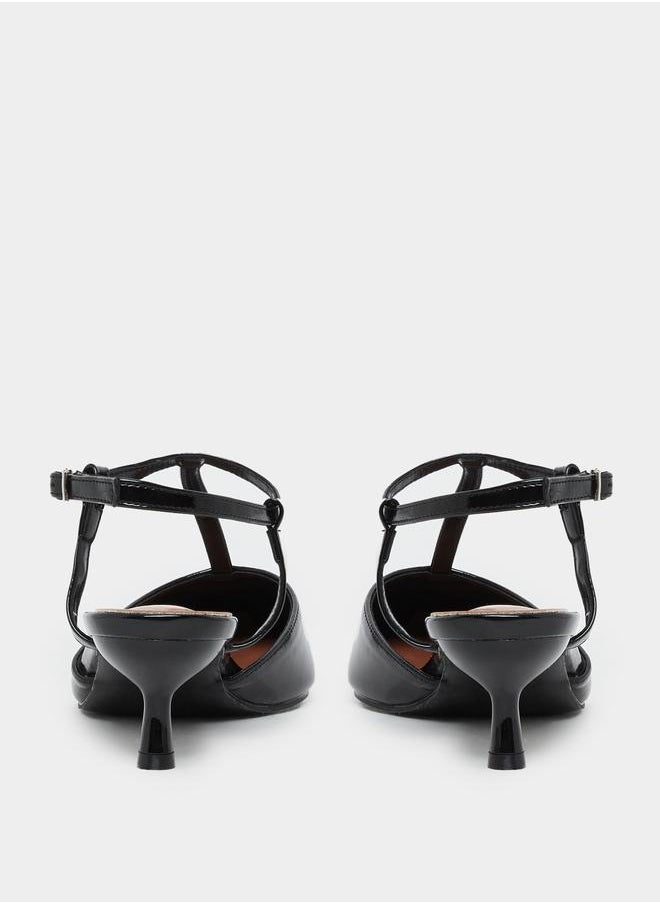 Styli Styli Pointed Toe Ankle Strap Kitten Heel Shoes  - Image 5