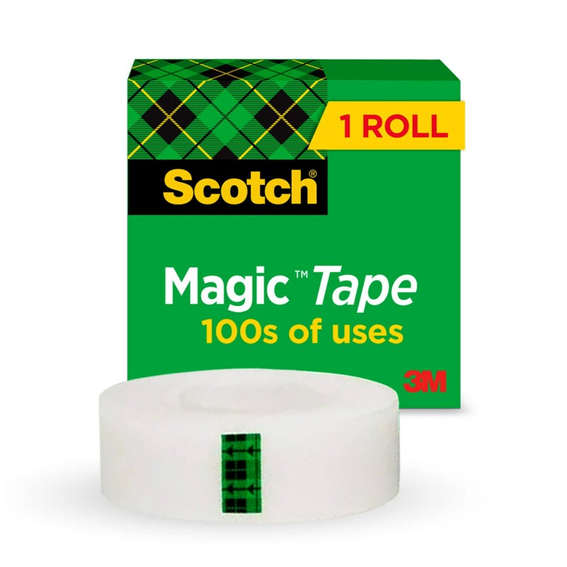 Scotch Magic Tape, 1 Roll, Numerous Applications, Invisible, Engineered for Repairing, 3/4 x 1000 Inches, Boxed - Image 1