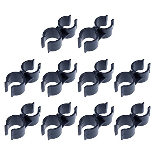 Mcredy 10 PCS Double Port Pipe Clamp Clips 24 mm/0.93 Inch Diameter Double Pipe Clamp Shelf Pole Connector Panel Tube Clamps Clips Buckle - Image 1