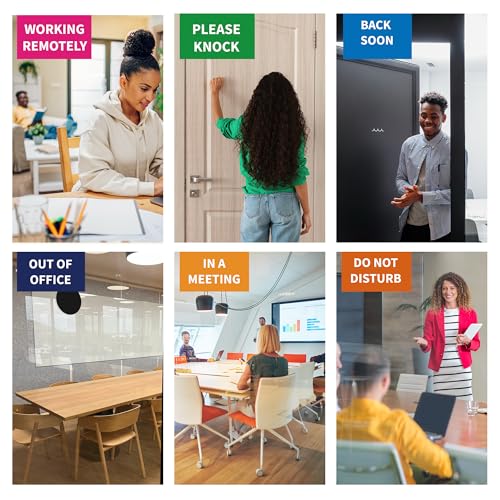 EliteSign Office Door Signs -6 Options Do Not Disturb, In A Meeting, Out Of Office, Working Remotely, Back Soon Please Knock,Privacy Door Slider Sign for Meeting & Conference Room Brushed Gold - Image 4