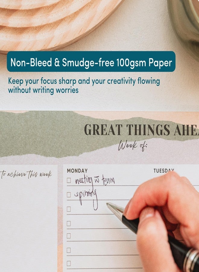 Nook Theory 8.5" x11" Weekly Task Planner Pad Tear Off - 52 Pages Undated To Do List Notepad, Full Year Productivity Planning Pad for Study and Work Desk (Dino) - Image 5
