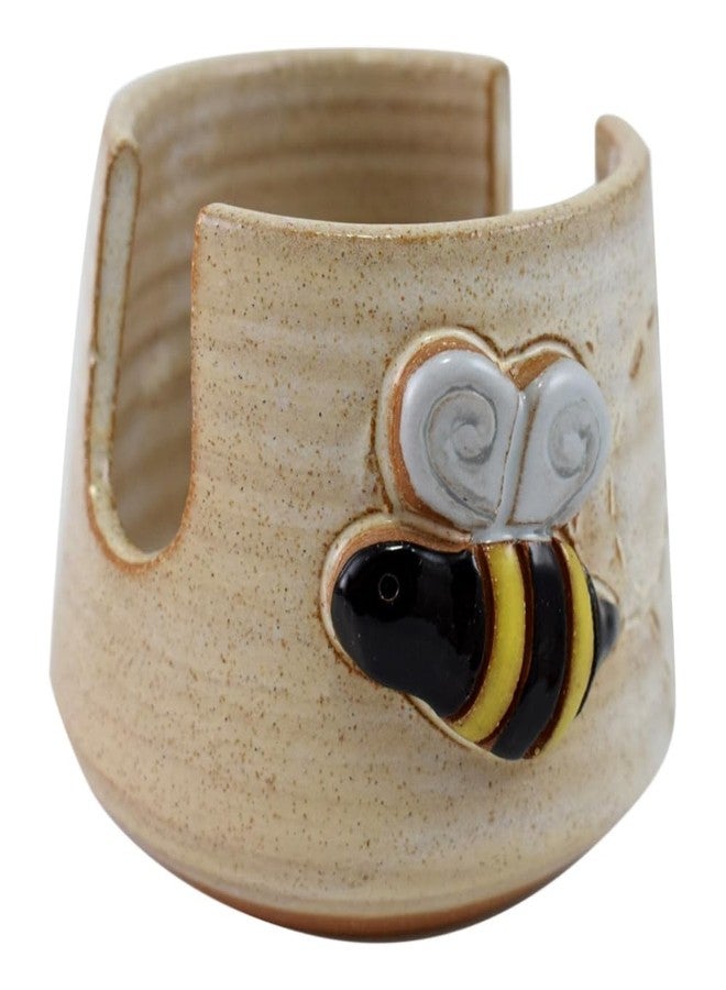 Modern Artisans حامل إسفنجة مطبخ من الخزف الأمريكي الصنع، بنقشة النحلة النشيطة - Image 1