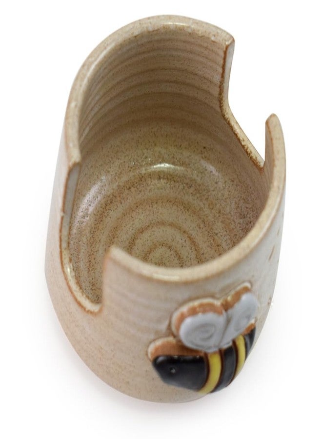 Modern Artisans حامل إسفنجة مطبخ من الخزف الأمريكي الصنع، بنقشة النحلة النشيطة - Image 2