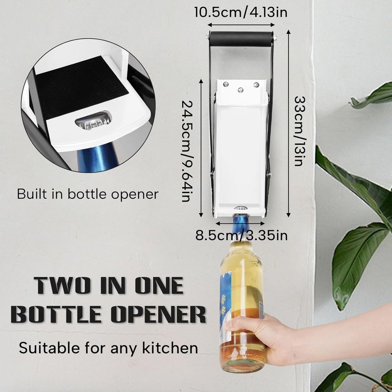 GYE 16 oz Metal Aluminum Can Crusher, Wall Mounted Heavy Duty Smasher for Aluminum Seltzer, Soda, Beer Cans And Bottles for Recycling, Gadgets for Home (White) - Image 3