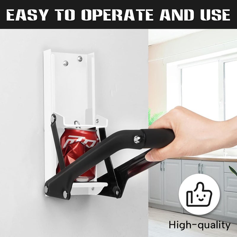 GYE 16 oz Metal Aluminum Can Crusher, Wall Mounted Heavy Duty Smasher for Aluminum Seltzer, Soda, Beer Cans And Bottles for Recycling, Gadgets for Home (White) - Image 4