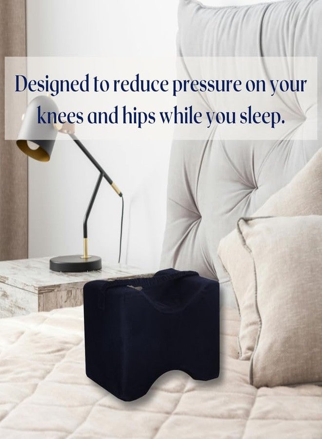 Dormyo Knee Memory Foam Pillow for Side Sleepers, Sciatica, Knee Joints, Pregnancy, Hip Pain - Keeps Knees Separated and Aligns Spine, Legs & HIPS - Leg Cushion with Washable Cover (Black) - Image 2