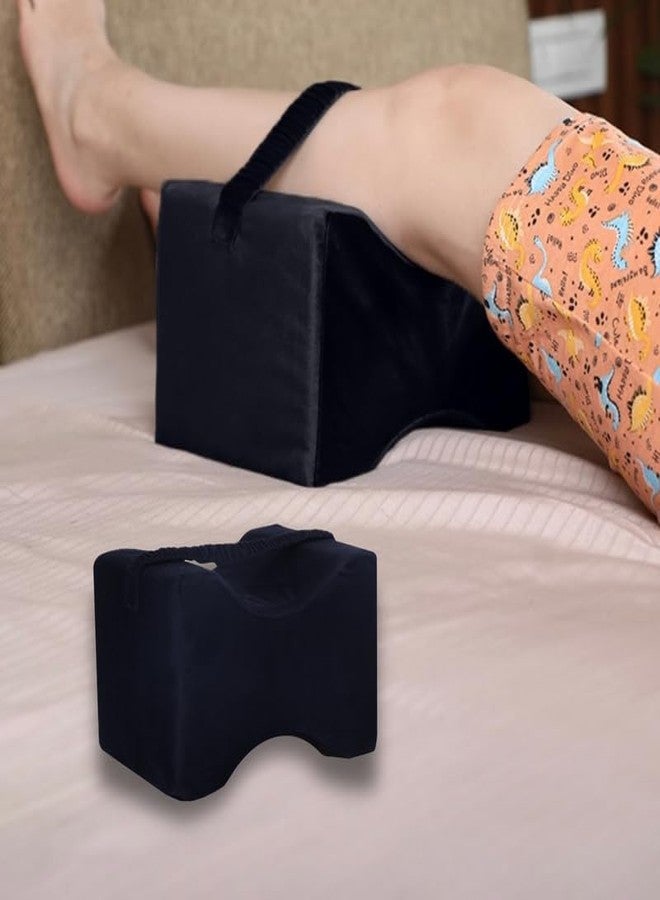 Dormyo Knee Memory Foam Pillow for Side Sleepers, Sciatica, Knee Joints, Pregnancy, Hip Pain - Keeps Knees Separated and Aligns Spine, Legs & HIPS - Leg Cushion with Washable Cover (Black) - Image 1