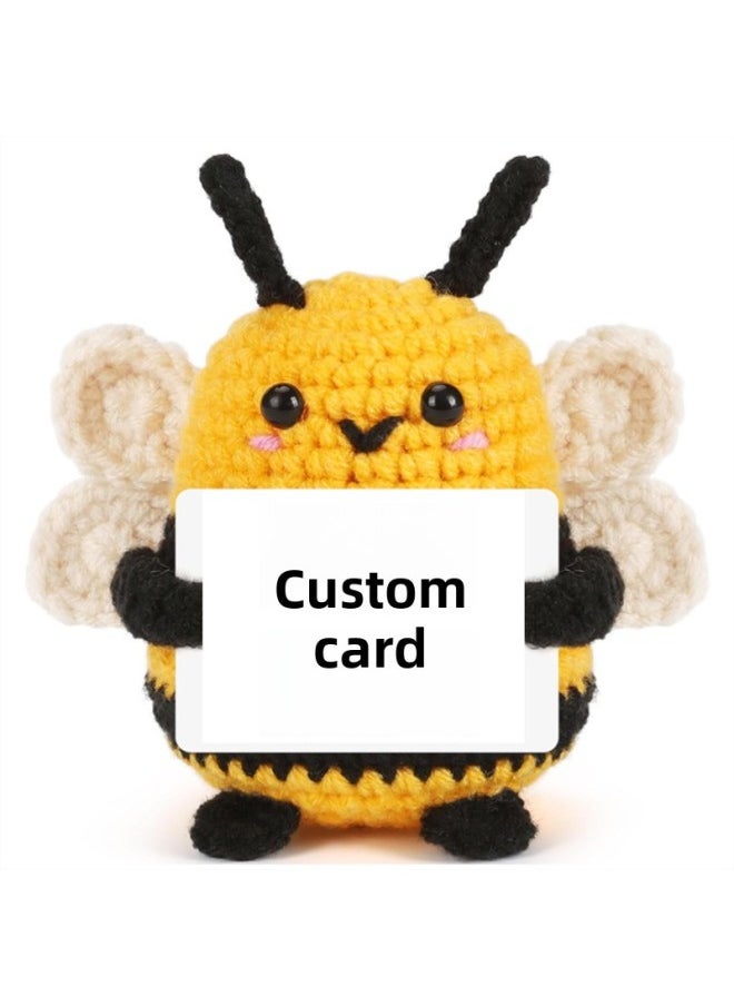 Generic - Handmade Crochet Owl Positive Bee Wool Woven Positive Energy Potato Sloth Baby-Color:Red Flower Hat Penguin - Image 1