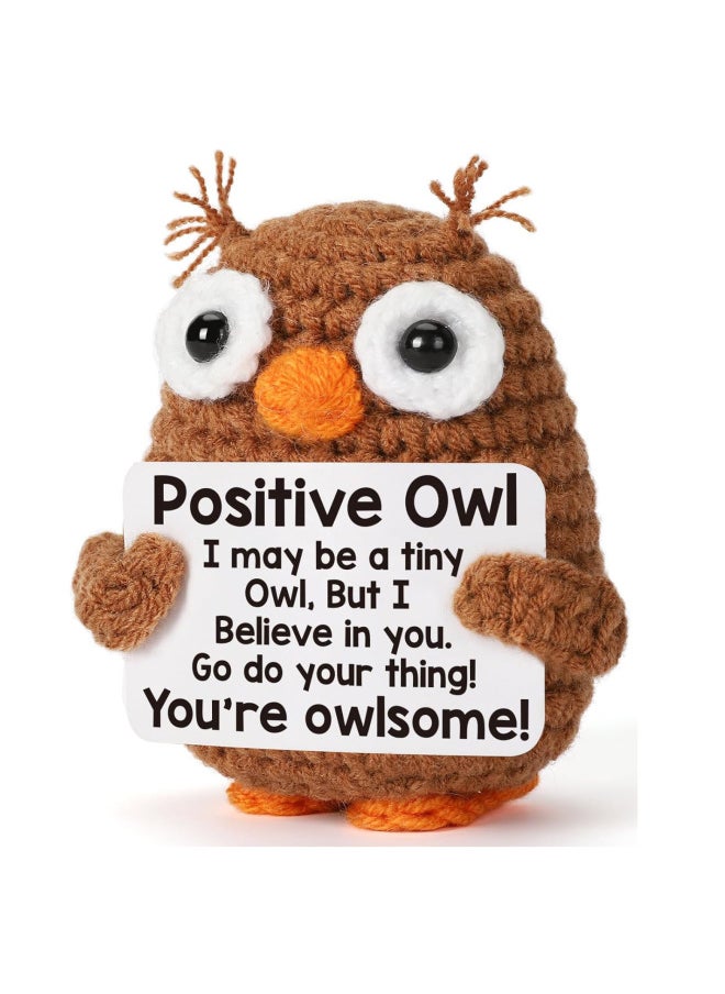 Generic - Handmade Crochet Owl Positive Bee Wool Woven Positive Energy Potato Sloth Baby-Color:Red Flower Hat Penguin - Image 1