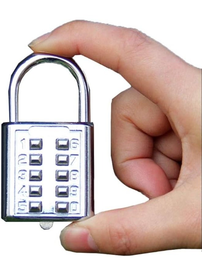 Padlock - Digits Combination Lock,Button Combination Security Padlock Digital Lock, for Gym or Sports Locker, case, Toolbox, Fence, hasp Cabinet (White) - Image 3