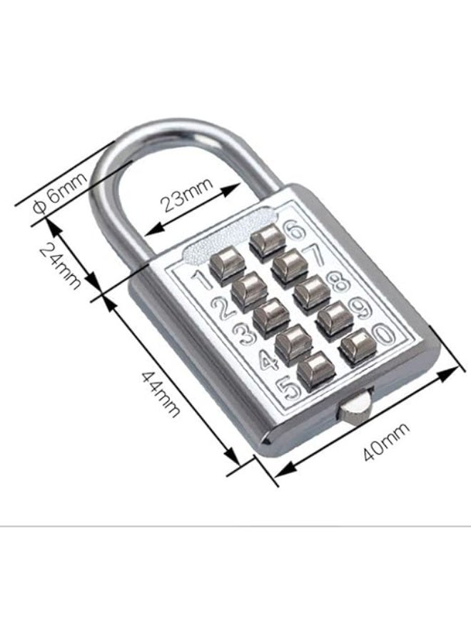 Padlock - Digits Combination Lock,Button Combination Security Padlock Digital Lock, for Gym or Sports Locker, case, Toolbox, Fence, hasp Cabinet (White) - Image 2