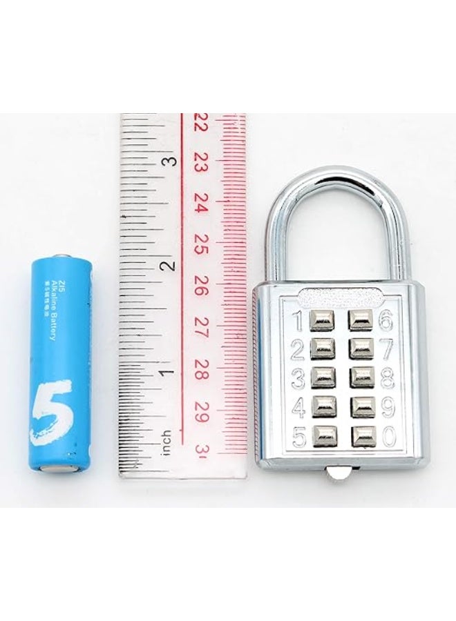 Padlock - Digits Combination Lock,Button Combination Security Padlock Digital Lock, for Gym or Sports Locker, case, Toolbox, Fence, hasp Cabinet (White) - Image 5