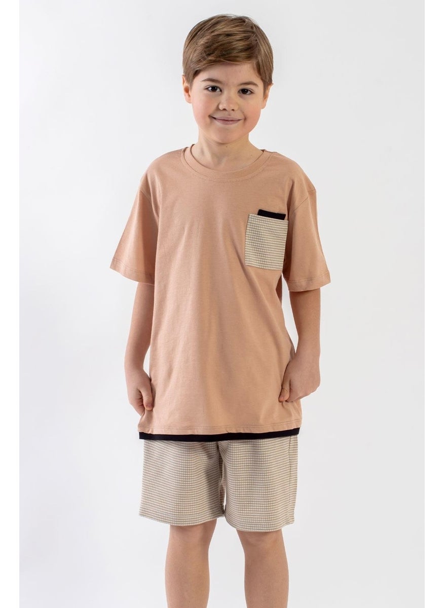 Crew Neck Short Sleeve Beige Color Boy Shorts Set - pzsku/Z9AC62E7E4238FCFBFAFFZ/45/_/1741212953/8b34ceaf-4a1d-4bec-af72-192eb84f103f