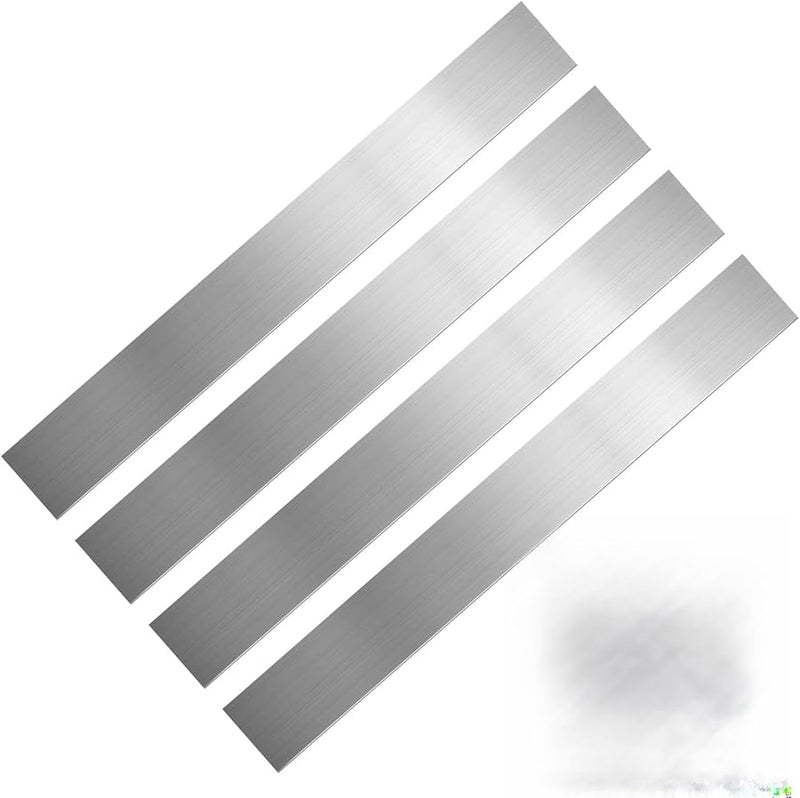 شرائط تقليم من الفولاذ المقاوم للصدأ الملمس الفرشاة ذاتية اللصق 3 بوصة × 30 بوصة 4 قطع حشوة الفجوات - Image 2