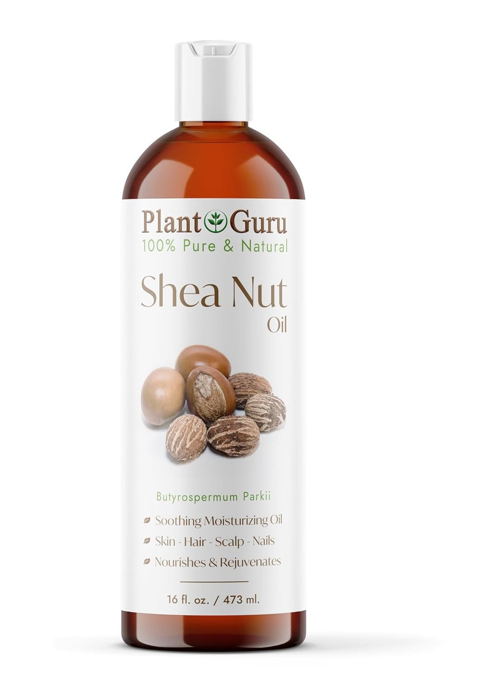 Plant Guru African Shea Nut Butter Oil 16 fl. oz. 100% Pure Natural Skin, Face, Hair Growth And Moisturizer. DIY Body Butters, Lotions, Creams, Lip Balm And Soap Making. 
