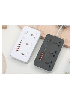 COMFET COMFET 9 in 1 Universal Power Strip Extension Cord with USB C 2 Slots,3 Wide Universal Sockets and 4 USB Ports, 110-240v, UK Plug 3 Pin Power Socket 2500w, 3 meter cable, International Plug. (WHITE)  - Image 3