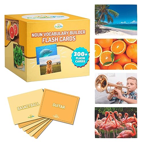 CreateFun 300 Noun Vocabulary Builder Flash Cards Photo Cards with Learning Games and Teaching Materials for Speech Therapy ESL Preschool Homeschool Toddlers Adults Autism Dementia ABA and Aphasia - Image 1