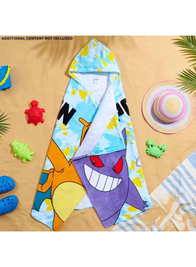 Pokemon Hooded Kids Beach Towel Absorbent Changing Robe Cotton Poncho Bath Towels (Blue, 6-14 Years) - Image 5